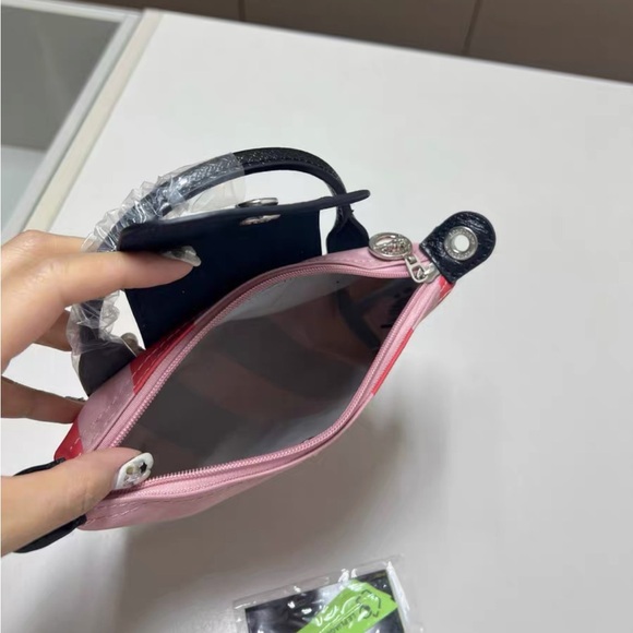 Longchamp Le Pliage Women's Pink Canvas Mini Shoulder Bag - Picture 6 of 7